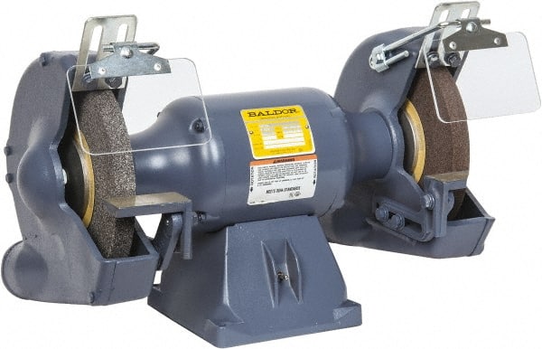 Baldor - 10" Wheel Diam x 1" Wheel Width, 1-1/2 hp Grinder - 7/8" Arbor Hole Diam, 3 Phase, 1,800 Max RPM, 208/230/460 Volts - Exact Tooling