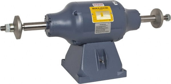 Baldor - 8" Wheel Diam x 1-1/4" Wheel Width, 3/4 hp Buffer - 3/4" Arbor Hole Diam, 1 Phase, 3,600 Max RPM, 115/230 Volts - Exact Tooling