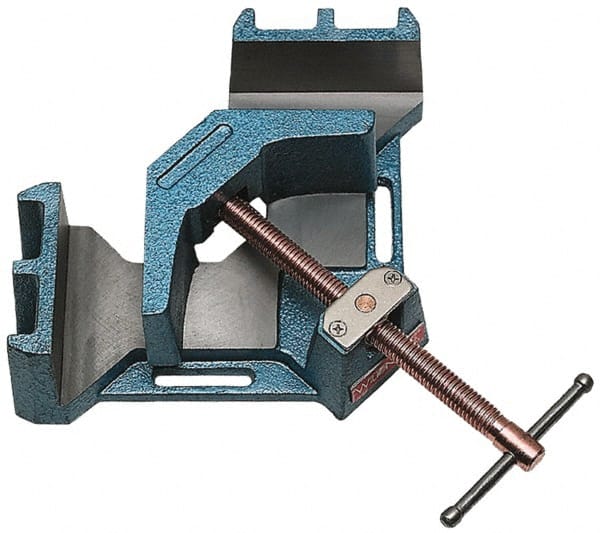 Wilton - Fixed Angle, 2 Axes, 4-1/8" Long, 2-3/8" Jaw Height, 4-3/8" Max Capacity, Cast Iron Angle & Corner Clamp - 90° Clamping Angle - Exact Tooling