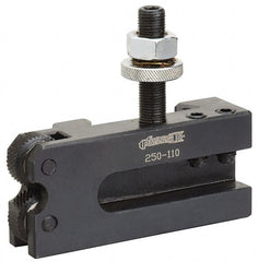 Phase II - Series AXA, #10 Knurling, Turning & Facing Tool Post Holder - 12" & Under Lathe Swing, 1-9/16" OAH, 1/2" Max Tool Cutting Size, 7/8" Centerline Height - Exact Tooling