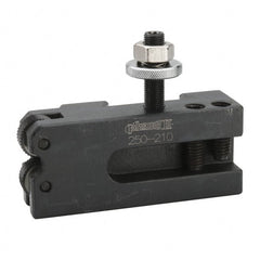 Phase II - Series BXA, #10 Knurling, Turning & Facing Tool Post Holder - 10 to 15" Lathe Swing, 1-3/4" OAH, 5/8" Max Tool Cutting Size, 1" Centerline Height - Exact Tooling