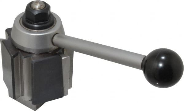 Aloris - 12 and Under Inch Lathe Swing, Wedge Type Quick Change Tool Post - 3-7/8 Inch Tool Post Height, Series AXA, 5/8 to 15/16 Inch Centerline Height Range, 4-11/16 Inch Overall Height, 24 Position - Exact Tooling