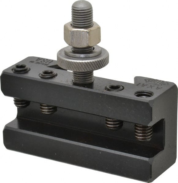 Aloris - Series AXA, #1 Turning & Facing Tool Post Holder - 12" & Under Lathe Swing, 1-1/2" OAH x 3" OAL, 1/2" Max Tool Cutting Size, 15/16" Centerline Height - Exact Tooling