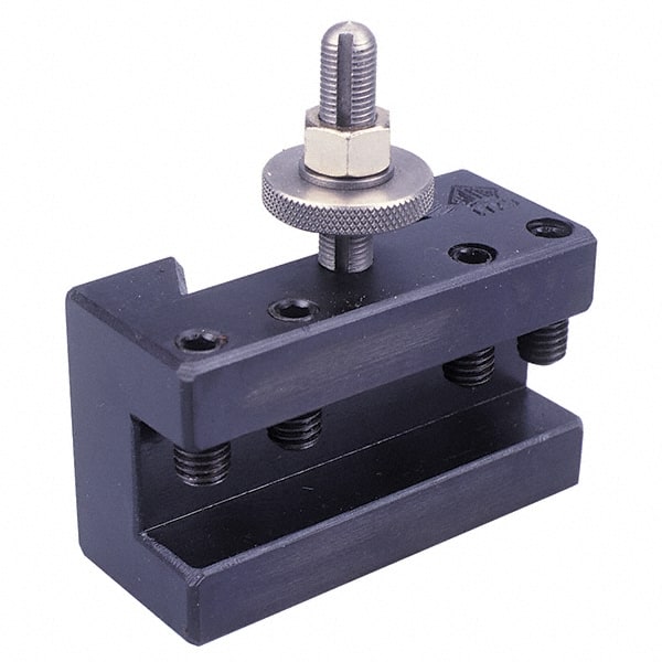 Aloris - Series CXA, #1 Turning & Facing Tool Post Holder - 13 to 18" Lathe Swing, 2-1/8" OAH x 3-1/2" OAL, 3/4" Max Tool Cutting Size, 1-7/16" Centerline Height - Exact Tooling