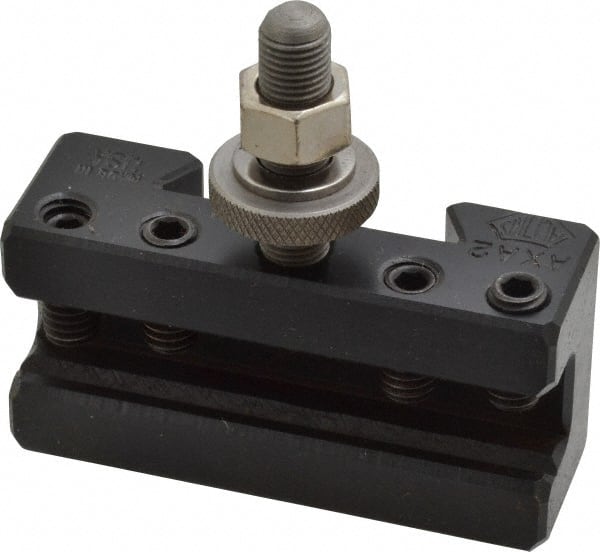Aloris - Series AXA, #2 Boring, Turning & Facing Tool Post Holder - 12" & Under Lathe Swing, 1-1/2" OAH x 3" OAL, 1/2" Max Tool Cutting Size, 15/16" Centerline Height - Exact Tooling