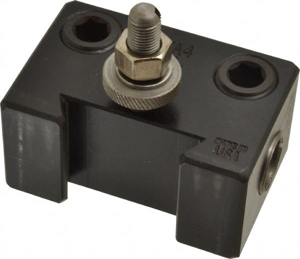 Aloris - Series AXA, #4 Boring Bar Tool Post Holder - 12" & Under Lathe Swing, 1-1/2" OAH x 3" OAL, 3/4" Centerline Height - Exact Tooling