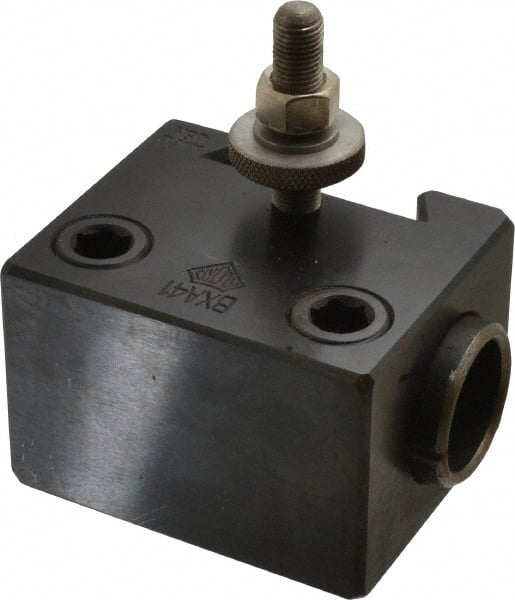 Aloris - Series BXA, #41 Boring Bar Tool Post Holder - 10 to 15" Lathe Swing, 2" OAH x 3" OAL, 1" Centerline Height - Exact Tooling