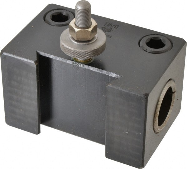 Aloris - Series DA, #41 Boring Bar Tool Post Holder - 17 to 48" Lathe Swing, 3-1/2" OAH x 5-7/8" OAL, 1-3/4" Centerline Height - Exact Tooling