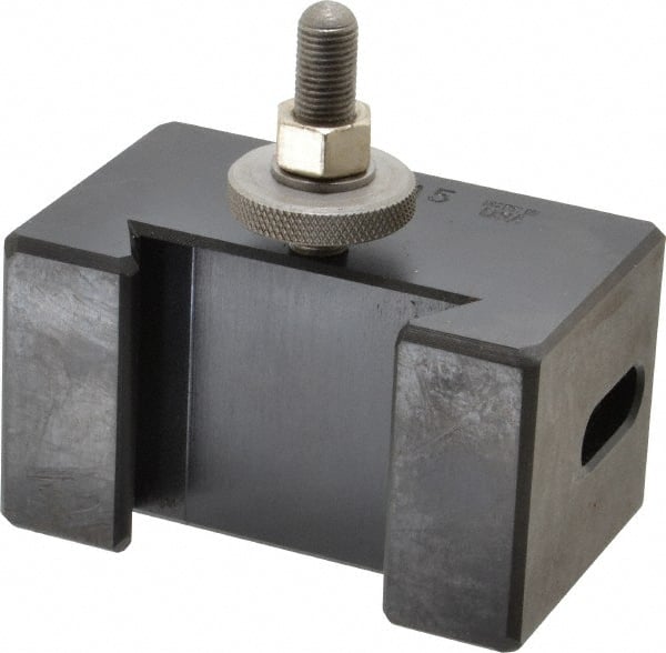 Aloris - Series CXA, #5 Morse Taper Tool Post Holder - 13 to 18" Lathe Swing, 2" OAH x 4-1/2" OAL, 1" Centerline Height - Exact Tooling