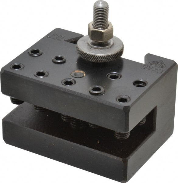 Aloris - Series CXA, #6 Multiple Tool Post Holder - 13 to 18" Lathe Swing, 2-1/8" OAH, 5/8" Max Tool Cutting Size, 1-5/16" Centerline Height - Exact Tooling