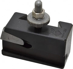 Aloris - Series CXA, #7 Universal Parting Blade Tool Post Holder - 13 to 18" Lathe Swing, 2" OAH, 3/4" Max Tool Cutting Size, 1-3/16" Centerline Height - Exact Tooling