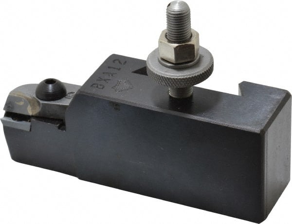 Aloris - Series BXA, #12 Turning Tool Post Holder for Carbide Triangular Inserts - 10 to 15" Lathe Swing, 1-3/4" OAH, 1" Centerline Height - Exact Tooling