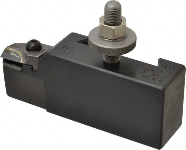 Aloris - Series CA, #12 Turning Tool Post Holder for Carbide Triangular Inserts - 14 to 20" Lathe Swing, 2-1/4" OAH, 1-1/2" Centerline Height - Exact Tooling