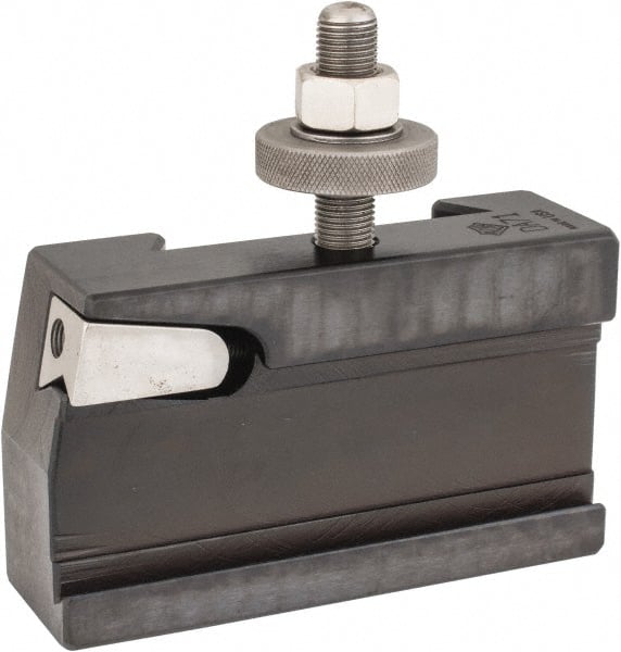 Aloris - Series DA, #71 Cut-Off & Grooving Tool Post Holder - 17 to 48" Lathe Swing, 3-1/4" OAH, 1/4" Max Tool Cutting Size, 2" Centerline Height - Exact Tooling