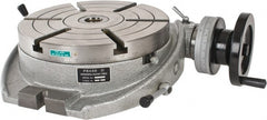 Phase II - 10" Table Diam, Horizontal Rotary Machining Table - 6-3/4" Centerline Height, 3MT Center Taper, 0.465" T-Slot Width - Exact Tooling