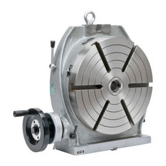 Phase II - 12" Table Diam, Horizontal & Vertical Rotary Machining Table - 8-1/4" Centerline Height, 4MT Center Taper, 0.545" T-Slot Width - Exact Tooling