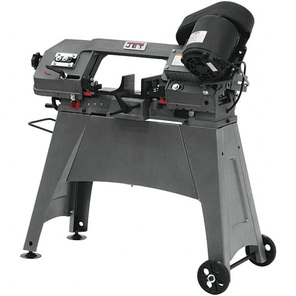 Jet - 5 x 6" Manual Combo Horizontal & Vertical Bandsaw - 1 Phase, 45° Vise Angle of Rotation, 0.5 hp, 115/230 Volts, Step Pulley Drive - Exact Tooling