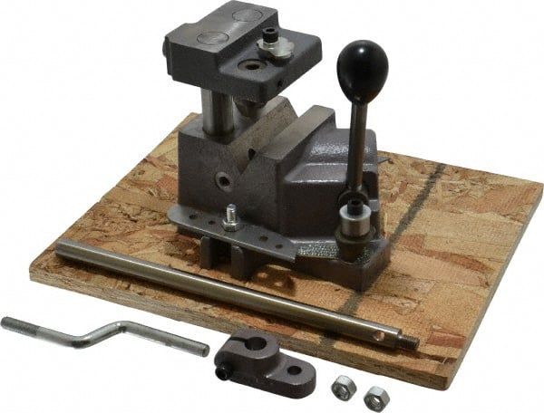 Heinrich - 1/8 to 3/4" Vee Capacity, Manual Cross Hole Jig - 9-1/4" Long x 6-1/16" Wide x 5-1/4" High, 5/16 & 1/2" ID of Furnished Liners - Exact Tooling