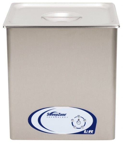 L&R Ultrasonic - Bench Top Solvent-Based Ultrasonic Cleaner - 3.59 Gal Max Operating Capacity, Stainless Steel Tank, 361.95mm High x 323.85mm Long x 266.7mm Wide, 117 Input Volts - Exact Tooling