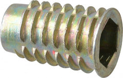 E-Z LOK - 3/8-16, Zinc Alloy Flanged Hex Drive Insert - 31/64" Drill, 0.4724" Hole Diam, 63/64" Long, 1" Min Grip, M10 Hex - Exact Tooling