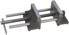 Heinrich - 10" Jaw Opening Capacity x 2-1/2" Throat Depth, Horizontal Drill Press Vise - 8" Wide Jaw, Stationary Base, Standard Speed, 18" OAL x 5" Overall Height - Exact Tooling