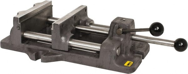 Heinrich - 8-3/16" Jaw Opening Capacity x 2" Throat Depth, Horizontal Drill Press Vise - 8" Wide x 8-3/16" High Jaw, Stationary Base, Standard Speed - Exact Tooling