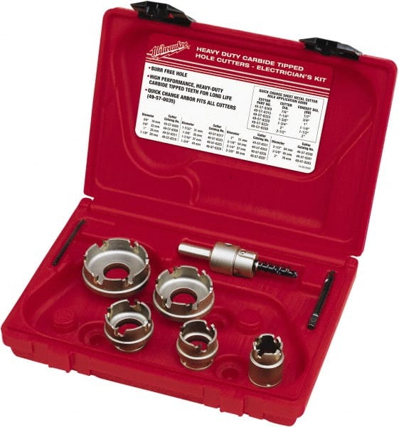 Milwaukee Tool - 7 Piece, 7/8" to 2" Saw Diam, Hole Saw Kit - Exact Tooling