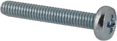 Value Collection - M2.5x0.45, 16mm Length Under Head Phillips Drive Machine Screw - Pan Head, Grade 4.8 Steel, Zinc-Plated Finish, Without Washer - Exact Tooling