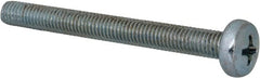 Value Collection - M5x0.80, 50mm Length Under Head Phillips Drive Machine Screw - Pan Head, Grade 4.8 Steel, Zinc-Plated Finish, Without Washer - Exact Tooling