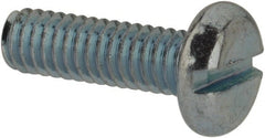 Value Collection - M2.5x0.45, 8mm Length Under Head Slotted Drive Machine Screw - Pan Head, Grade 4.8 Steel, Zinc-Plated Finish, Without Washer - Exact Tooling