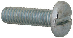 Value Collection - M6x1.00, 20mm Length Under Head Slotted Drive Machine Screw - Pan Head, Grade 4.8 Steel, Zinc-Plated Finish, Without Washer - Exact Tooling