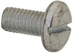Value Collection - M8x1.25, 16mm Length Under Head Slotted Drive Machine Screw - Pan Head, Grade 4.8 Steel, Zinc-Plated Finish, Without Washer - Exact Tooling