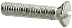 Value Collection - M2.5x0.45, 12mm OAL Slotted Drive Machine Screw - Flat Head, Grade 4.8 Steel, Zinc-Plated Finish, Without Washer - Exact Tooling