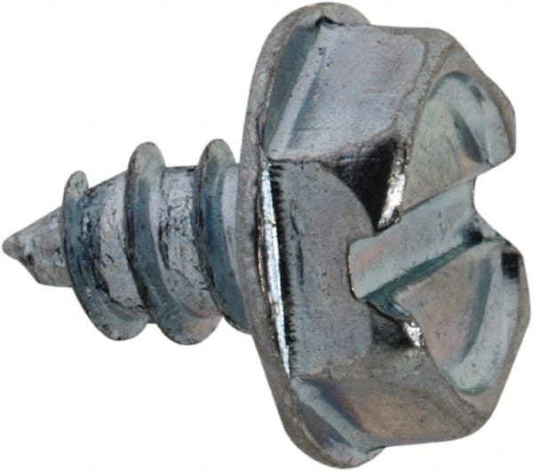 Value Collection - #6 Hex Washer Head Slotted Sheet Metal Screw - Steel, 1/4" Length Under Head, Grade 2 - Exact Tooling