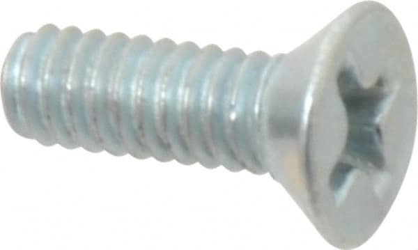 Value Collection - #5-40 UNC, 3/8" OAL Phillips Drive Machine Screw - Flat Head, Grade 2 Steel, Zinc-Plated Finish, Without Washer - Exact Tooling