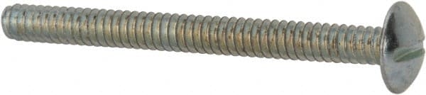 Value Collection - #6-32 UNC, 1-1/2" Length Under Head Slotted Drive Machine Screw - Truss Head, Grade 2 Steel, Zinc-Plated Finish, Without Washer - Exact Tooling