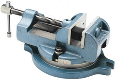 Palmgren - 4" Jaw Width, 4" Jaw Opening Capacity, Horizontal Swivel Machine Vise - Manual Operation, 1 Station, 11-3/4" Long x 4-3/4" High x 1-3/4" Deep, 1-3/4" Jaw Height, 30,000 psi Max Clamp Force, Cast Iron - Exact Tooling