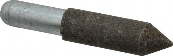 Grier Abrasives - 5/8" Diam 150 Grit 60° Included Angle Center Lap - Aluminum Oxide, Very Fine Grade, Extra Hard Density, Shank Mounted - Exact Tooling