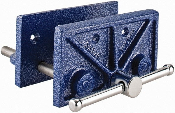 Wilton - 6-1/2" Jaw Width, 4-1/2" Jaw Opening, 3" Throat Depth, Cast Iron Woodworking Vise - 8-1/4" OAL x 7.3" OAW x 4.1" OAH, Standard Spindle - Exact Tooling