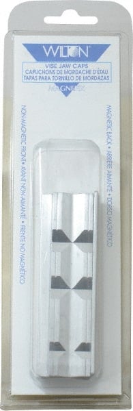 Wilton - 4" Jaw Width, Aluminum, Vise Jaw Cap - Magnetic Attachment - Exact Tooling