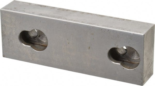 Kurt - 3.969" Wide x 1-3/8" High x 0.73" ThickFlat/No Step Vise Jaw - Semi-Hard, Steel, Fixed Jaw, Compatible with 4" Vises - Exact Tooling