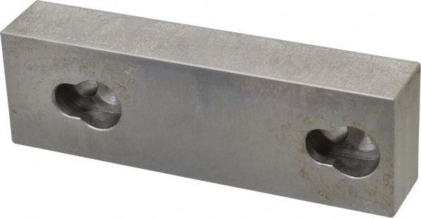 Kurt - 5.969" Wide x 1.88" High x 1-1/8" ThickFlat/No Step Vise Jaw - Semi-Hard, Steel, Fixed Jaw, Compatible with 6" Vises - Exact Tooling