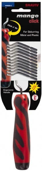 Shaviv - 13 Piece High Speed Steel Blade Hand Deburring Tool Set - E100 Blades, For Hole Edge, Straight Edge - Exact Tooling