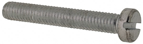 Value Collection - M6x1.00, 40mm Length Under Head Slotted Drive Machine Screw - Cheese Head, Grade 4.8 Steel, Zinc-Plated Finish, Without Washer - Exact Tooling