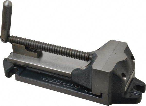 Cardinal Tool - 4" Jaw Opening Capacity x 1-1/2" Throat Depth, Horizontal Drill Press Vise - 4" Wide Jaw, Stationary Base, Rapid Action, 11-1/2" OAL x 2-7/8" Overall Height, Steel - Exact Tooling