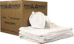 PRO-SOURCE - 19 Inch Long x 16 Inch Wide Virgin Utility Cotton Towels - White, Terry Cloth, Low Lint, 10 Lbs. at 3 to 4 per Pound, Box - Exact Tooling