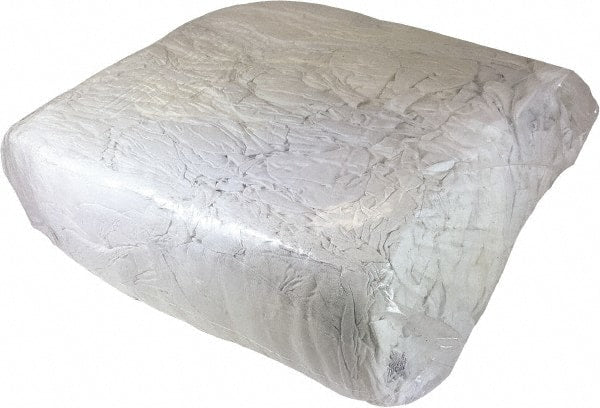 PRO-SOURCE - Reclaimed Cotton T-Shirt Rags - White, Low Lint, 50 Lbs. at 4 to 5 per Pound, Bale - Exact Tooling