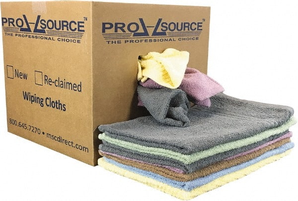 PRO-SOURCE - Virgin Cotton Car Wash Towels - Assorted Colors, Terry Cloth, Low Lint, 10 Lbs. at 2 to 4 per Pound, Box - Exact Tooling