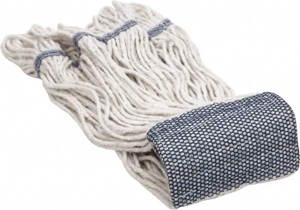 PRO-SOURCE - 5" White Head Band, Small Blended Fiber Loop End Mop Head - 4 Ply, Clamp Jaw Connection, Use for General Purpose - Exact Tooling