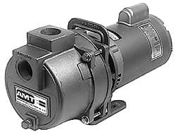 American Machine & Tool - 115/230 Volt, 1 Phase, 2 HP, High Pressure Self Priming Centrifugal Booster Pump - 1-1/2 Inch Inlet, 54 Head Pressure, Cast Iron Housing, Bronze Impeller, Buna N Seal - Exact Tooling
